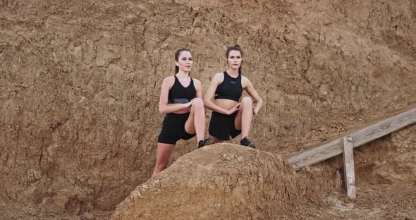 Sporty Women Have in the Morning a Hard Workout