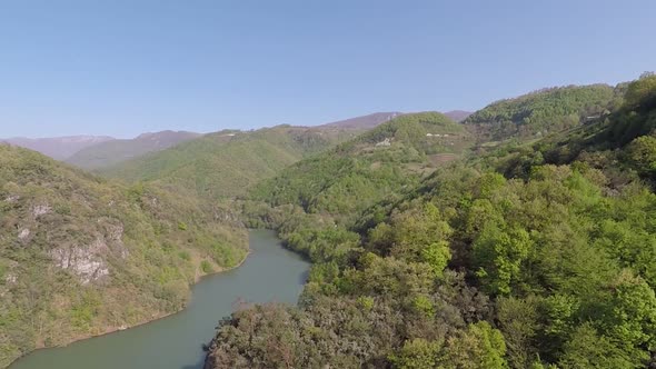 Aerial Mountain and Lake View