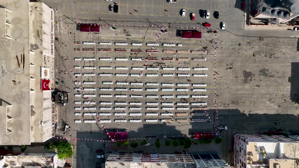 Wedding preparation aerial view Turkey Alanya 4 K