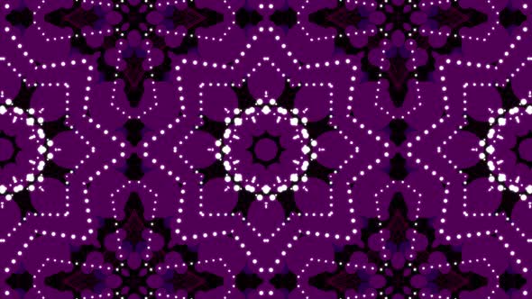 Abstract Purple Pattern Changing Kaleidoscope Sequence Patterns. Loop Animation Of Geometric