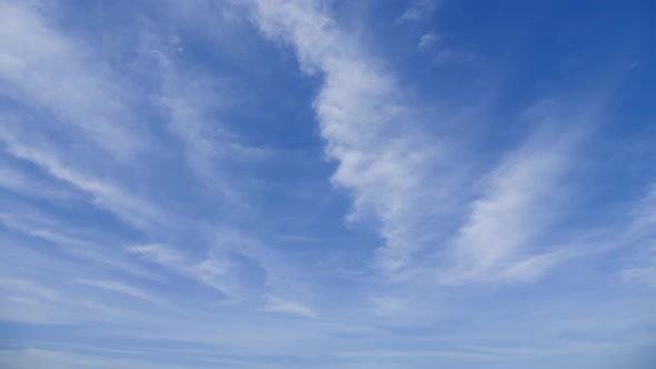 Movement of Cirrus Clouds By the Blue Sky