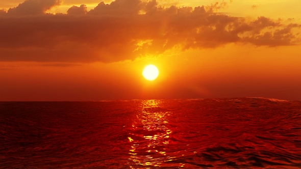 Sunset On Calm Sea Still Life