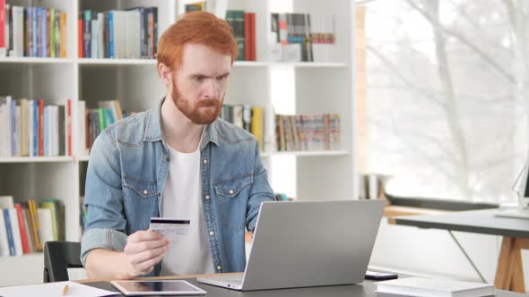 Online Shopping By Casual Redhead Man, Online Banking