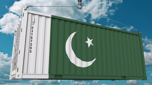 Container with Flag of Pakistan