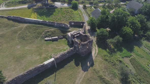 Aerial view of old walls