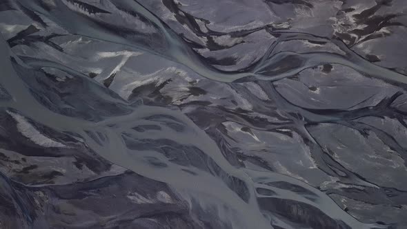 Aerial View of Glacier River in Iceland