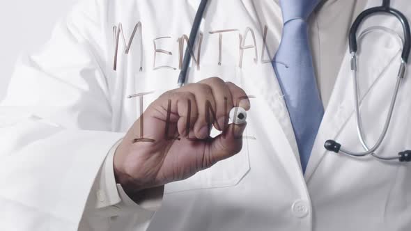 Asian Doctor Writing Mental Illness