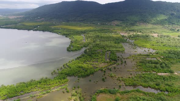 City of Sihanoukville in Cambodia seen from the sky