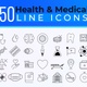 50 Health & Medical Line Icons Pack - VideoHive Item for Sale
