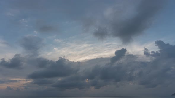 Time Lapse A Large Cloud Flew Into The Dark Sun.