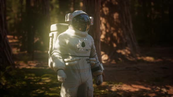 Lonely Astronaut in Dark Forest