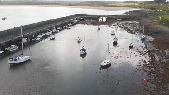 Ireland Mullaghmore harbour aerial view