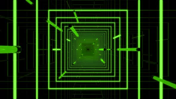 Green Lights Tunnel Background alt