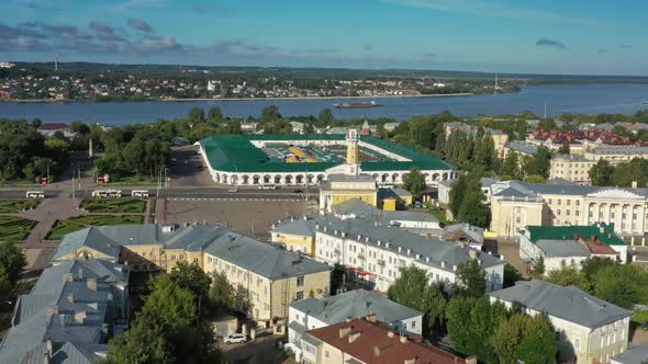 Aerial View of Historical Center of Kostroma