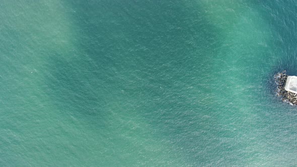 Aerial Drone View of a Breakwater