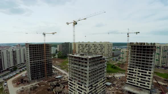 Construction of New Apartments and Crane