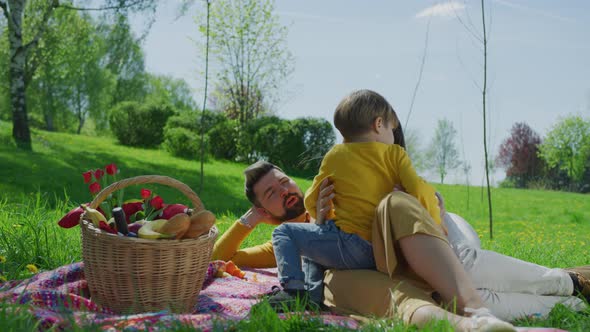 Young family on a picnic