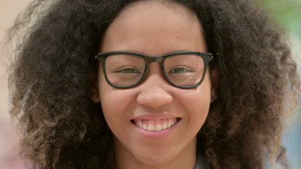 Close Up of Face of Smiling Young African Woman