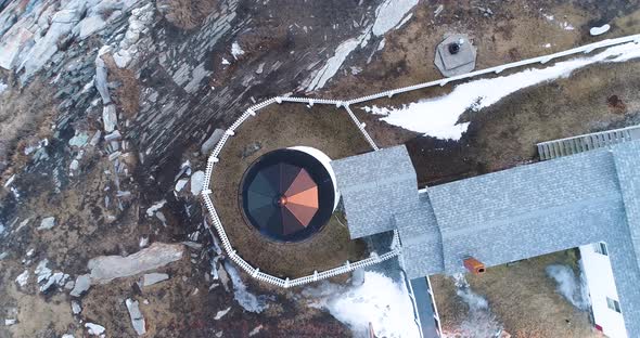 Aerial view of the Grindel Point Light Islesboro Maine USA