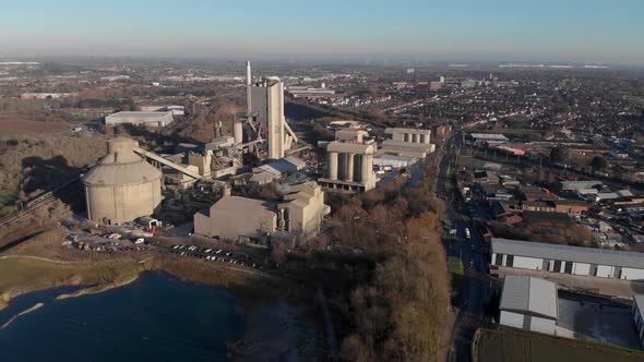 Industrial Aerial Landscape Rugby Cement Works And Town