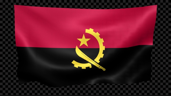 Angola Flag Waving Looped