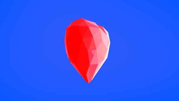 Crystal Heart Pop Art Looped Abstract Animation on Bluebackground