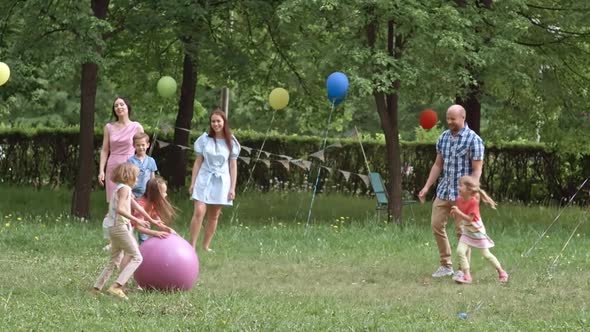 Little Girls Playing Dodgeball