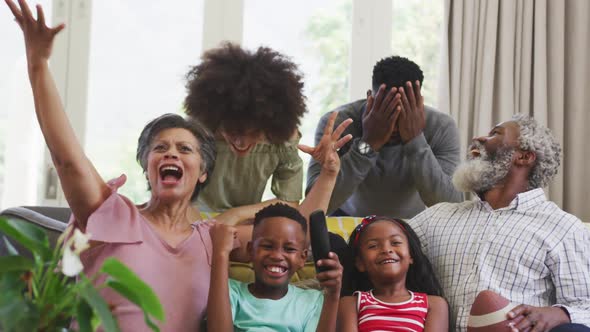 Happy family spending time together at home