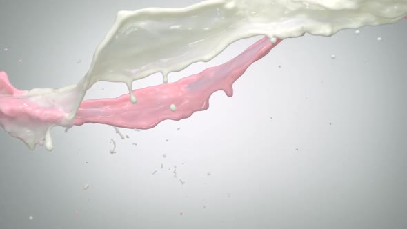 Strawberry milk splash, Slow Motion