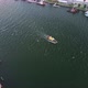 Drone View of a Small Boat on the Douro River in Porto Portugal - VideoHive Item for Sale
