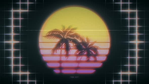 Retro Striped Sun VJ Loop