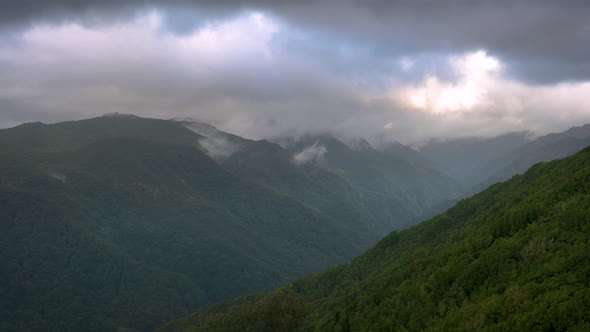 Fast Moving Fog in the Mountains of Madeira Island Portugal