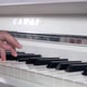 Woman hand playing white piano - VideoHive Item for Sale