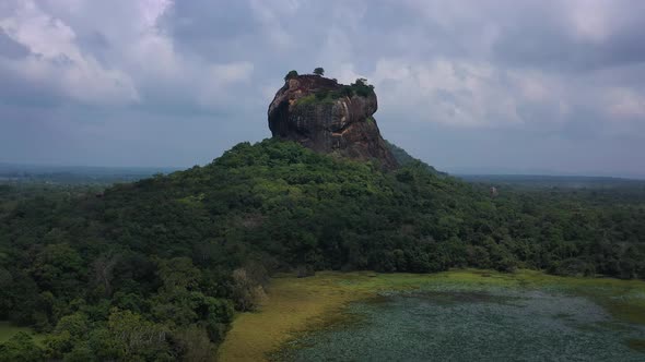 Aerial view of Sigiriya Lion's Rock, Sri Lanka.