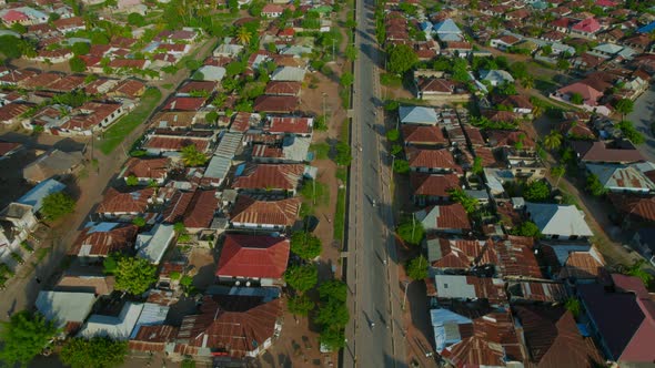 Aerial view of Tanga city, Tanzania