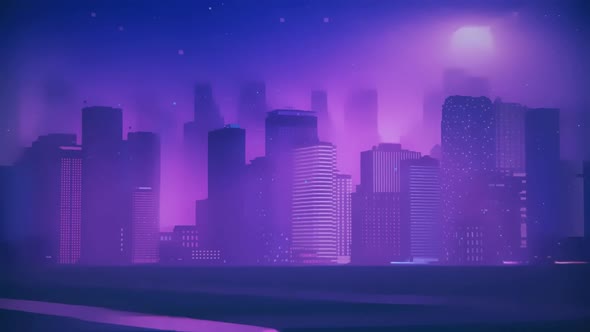 80's retro city VJ loop