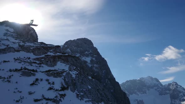 Alpspix viewing platform at the Alpspitzbahn Mountain Station in Germany view from cable car 4k vide