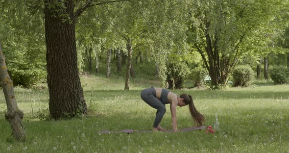 Attractive Sporty Girl Training in the Park
