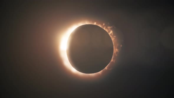 Abstract full solar eclipse on scientific black background