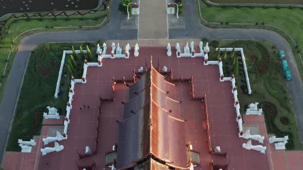 Aerial View of Royal Park Rajapruek Botanical Garden and Pavilion in Chiang Mai Thailand