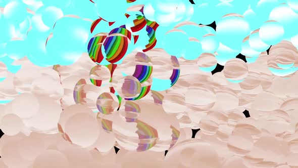 Rainbow Bubbles Joy Background Video 3D Rendering alt