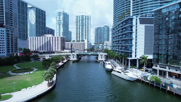 Downtown Miami Florida United States. Tourism landmark of city.