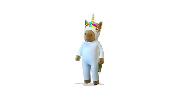 Unicorn Greeting on White Background