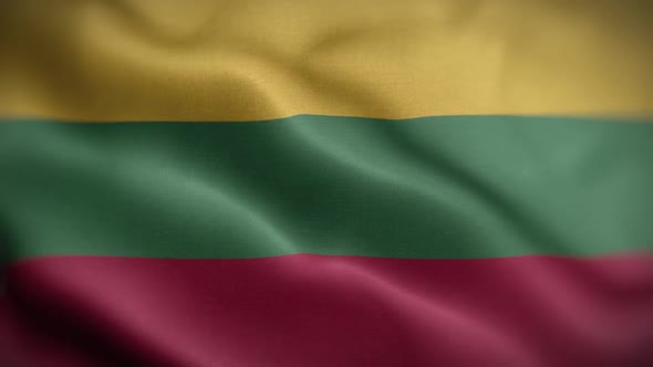 Lithuania Flag Textured Waving Front Background HD