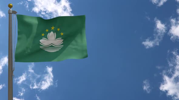 Macau Flag On Flagpole