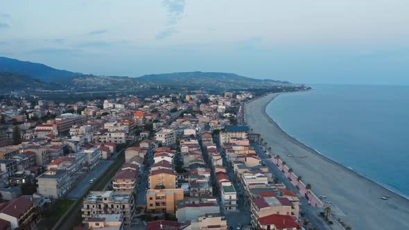 Aerial view of city of Gioiosa, Calabria Italy 