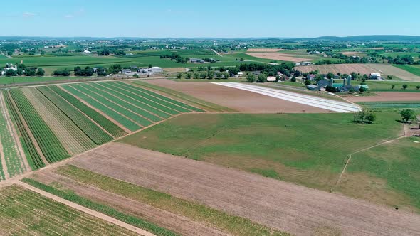 Amish Countryside and Farmlands as Seen by Drone