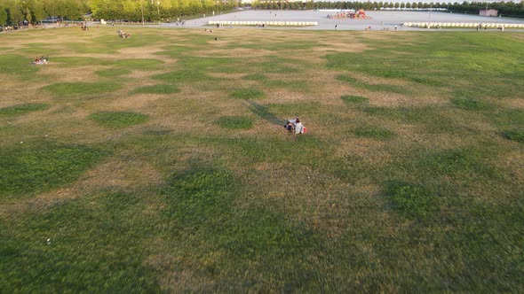 Life in the City Park after Coronavirus Drone Shot