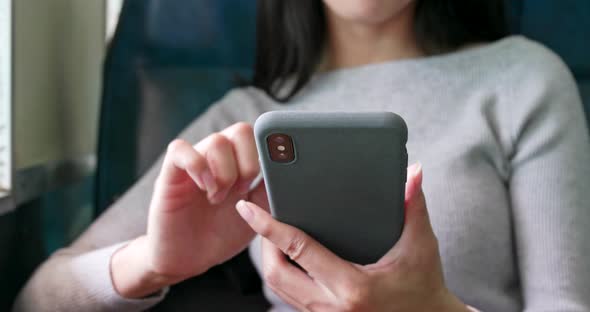 Close up of woman using mobile phone