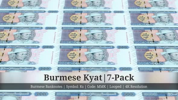 Burmese Kyat | Myanmar (Burma) Currency - 7 Pack | 4K Resolution | Looped